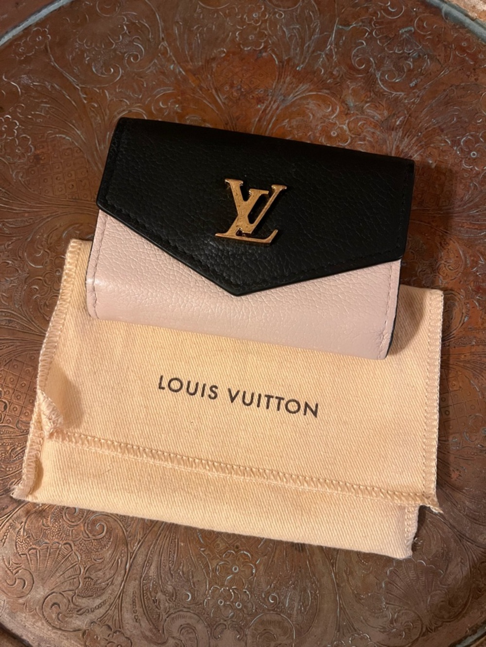 AUTH Louis Vuitton Lockmini Compact Leather Wallet